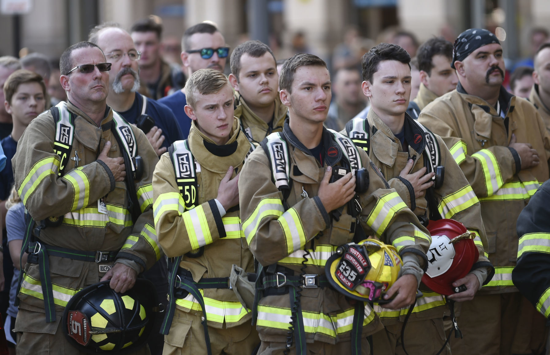 Botetourt firefighters stand at attention